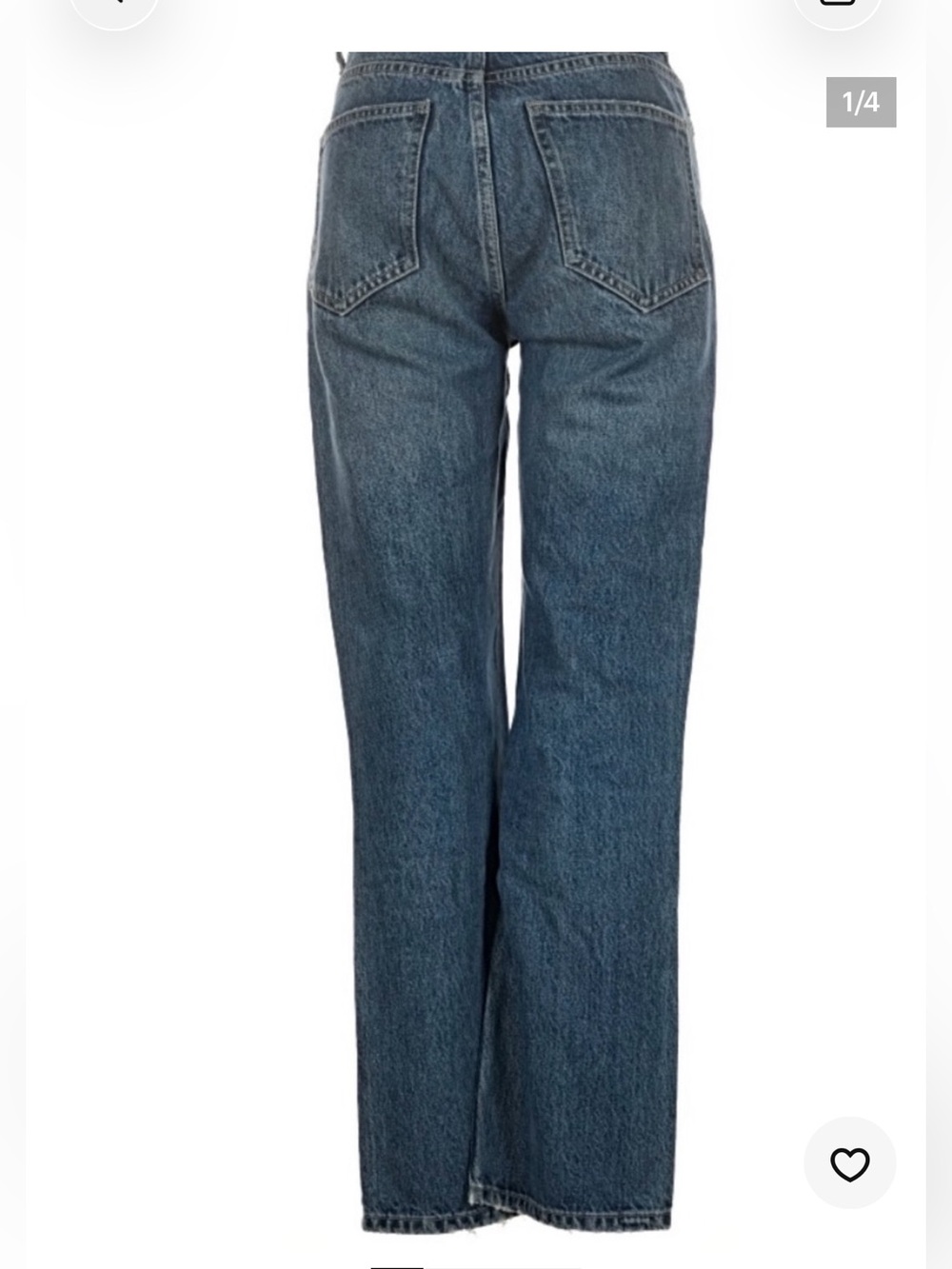 ZARA Women's Straight-Leg Jeans in Medium Blue Denim